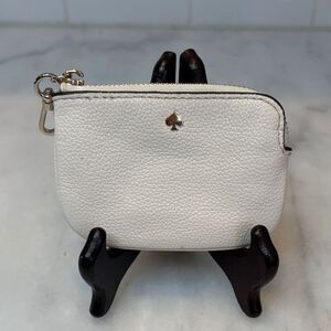 Kate Spade Change Coin Purse Pebbled Leather Key Chain Coin Purse
